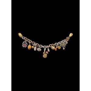 Chicos Vacation Themed Charm Bracelet Crab Palm Tree Pineapple Coconuts Travel